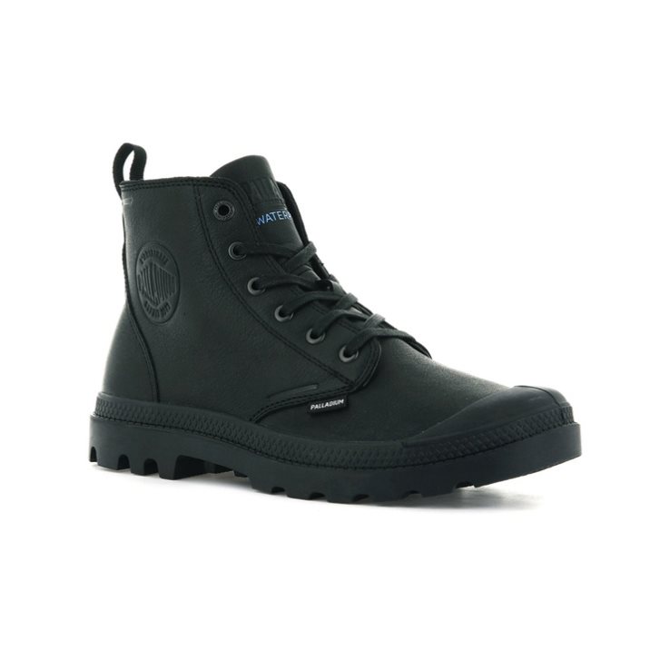 Dámské Boty Palladium Pampa Hi Ess Leather WP+ Černé | CZ RUX-85O